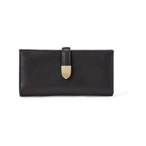 Amazon Essentials Womens Leather Clutch Wallet - Black